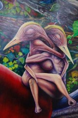 ALAIN DONATE HERNANDEZ { ‚HUGE 72 W x 51 H } „ORIGINAL OIL PAINTING ON CANVAS“