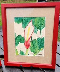 Matching Pair 1949 Original Watercolor Botanicals – Shell Ginger & Calla…