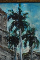 FRAMED SIGNED ORIGINAL OIL VIEW OLD COLONIAL TRINIDAD, CUBA ARTIST: HECTO VIDAL