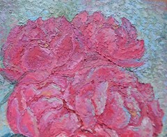 The picture is painted with oil paints „Peonies“. Size 18*24 centimeters. Canvas