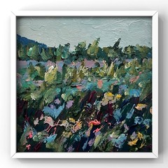 Colorado Mountain Landscape Art Impressionist Colorado Nature Wildflowers Field