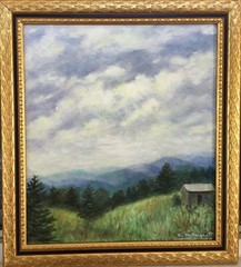 OLD HILL FARM – landscape painting on 16.75 X 14.75 inch canvas by K. McDermott