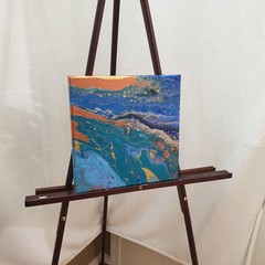 Original 12″x12″ Abstract Acrylic Fluid Art Pour Signed Painting (See Video)