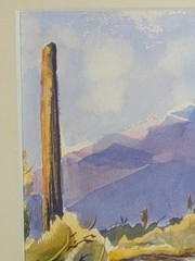 Vintage Painting Arizona Southwest Desert Cactus Watercolor by Fred Carter