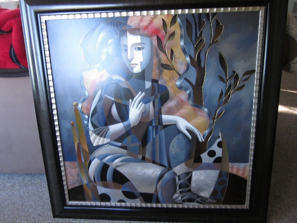 Oleg Zhivetin, “Waiting for winter” Framed Embellished Glice‘ 13/20 AP on Canvas