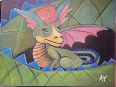 Baby Dragon 9×12 Canvas Paper