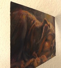 GERRY MILLER – Original Artwork „Woman asleep“ Oil Paint on Cardboard.29x20cm