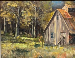 Vintage LORAN PERCY ‚Sugar House‘ Gilford NEW HAMPSHIRE Landscape Oil PAINTING