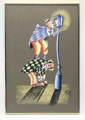 Vintage 1976 Signed Original Clown Painting Martin Hidalgo
