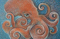 Original oil painting „Octopus“. The painting was created by a Ukrainian artist