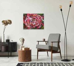PBJ „Abstract Rose“ 30×40″ Original Painting on Stretched Canvas 1/1 Flowers