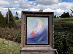 Roni Shermon Ramos (Signed: Roni), 1986 Abstract Painting on Canvas, Well Framed