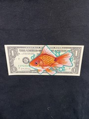 Goldfish 1 Dollar Bill Original painting Graffiti Art Street Art Tattoo Art