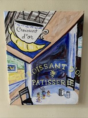 Croissant D’Or Bakery French Quarter New Orleans Louisiana Painting K C Jones