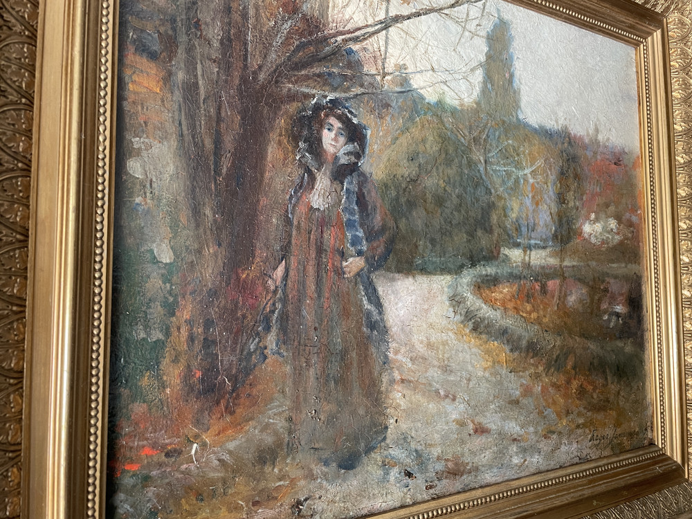Roger JAMMES (1875-1918) Antique French Impressionism Oil Painting Portrait Lady