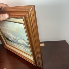 Signed Antonio Canvas Oil Painting Coastal Seascape Seagulls Waves Crashing