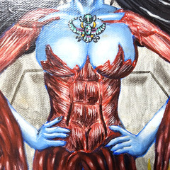 1 original 2 prints horror pinup girl art zombie girl meat dress hooks tattoo
