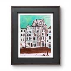 Amsterdam Street Scene Painting Original Acrylic Dutch Cityscape Stroopwafel