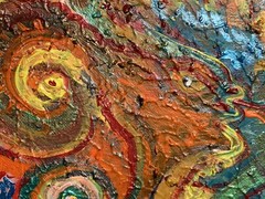 Textured Abstract Painting on Canvas by Serg Graff, „Magical Friends“, COA