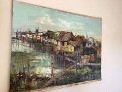 Enrico Zablan ARTIST impasto PAINTING VINTAGE MID CENTURY MODERN ERA