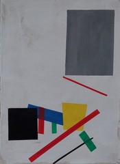 Kazimir Malevich Signed Suprematist Oil Painting on Canvas Ukrainian Avant-Garde