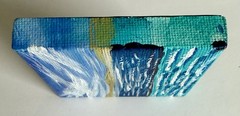 Lake Michigan Sand Dunes Summer Miniature 3×3 Canvas Acrylic Painting A7￼