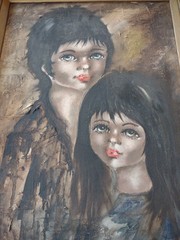 Mid-Century Modern Big Eye Girl By Medy „Bozkurtian?“ Couple 21×27″