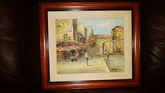 Oil Painting of „Lovely Citiscape“ Double Framed,Signed
