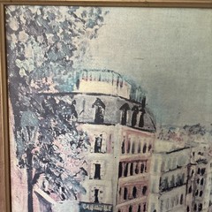 Rue Du Mont Paint On Canvas French Artist Maurice Utrillo (1883-1955) Signed