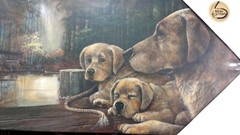 HD PRINT OIL PAINTING ON CANVAS ART DECORATION ROOM WAL, DOGS ON THE LAKE