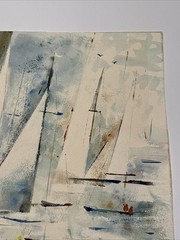 EXPRESSIONIST PAINTING SAILING MODERNIST MAURICE SILBER NAUTICAL ART FAMOUS
