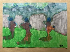 Pastel, Pencil and Acrylic On Paper Signed by Artist Original Painting
