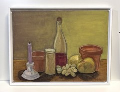 Vintage Still Life Painting On Canvas Signed Framed
