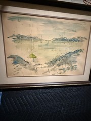 ALFRED BIRDSEY- Bermuda Seascape Original Watercolor Painting Signed