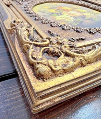Vintage Impressionist Floral Oil Painting Ornate Gilt Oval Frame Signed Original