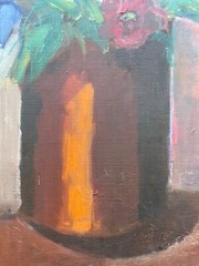 Ölbild Impressionist Stillleben mit Sommerblumen 72×53,5cm