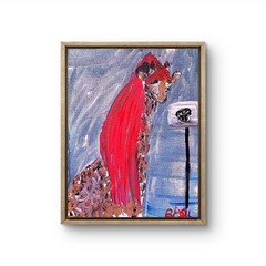 Basketball Girl Giraffe Pop Art Inspired Abstract Expressionism Canvas 11×14