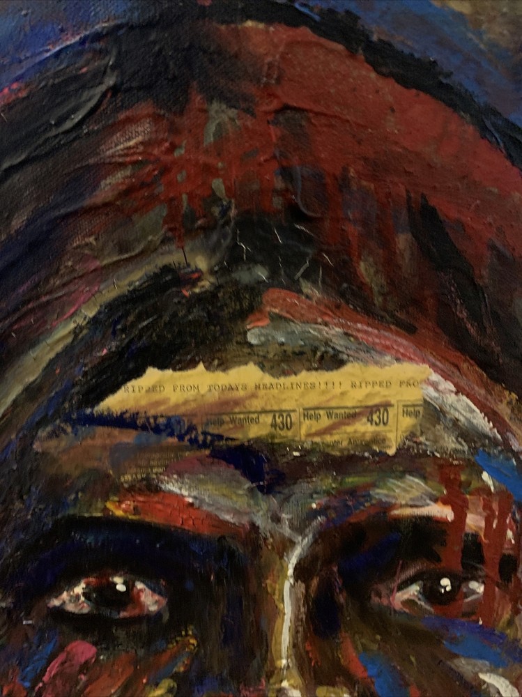 James Starkey Acrylic Oil Painting Cheyenne Sioux Native American 28×34 Lakota