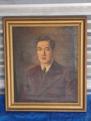 Signed Portrait Of a Gentleman Oil On Canvas Painting 32 X 27 1/2″