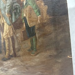 Vintage Oil Painting Signed F. v. Defregger Tyrolean Village Genre Scene