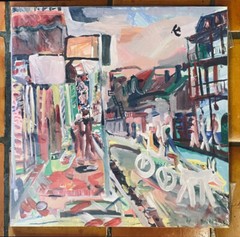 BIG DADDY’S New Orleans French Quarter Original Painting by David Baum–24″X24″