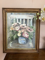 Oil Painting With Wooden Frame