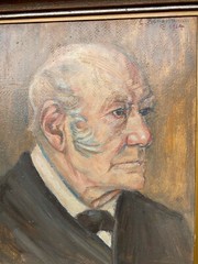 Oil Painting Undeutl. Sign 1914 Dreiviertelporträt Older Nobleman With Bart