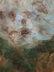 Abstract, Painting, Metallic ,BLUE,pink Gold,Brown,Green, OOAK,Striking Shimmer