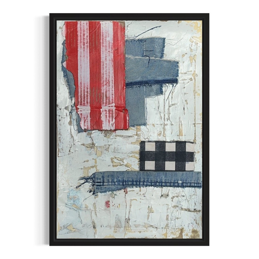 Original Framed Mixed Media Modern Art Collage Painting 12×18 „Culture“