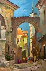Oil Painting Old Street Of The City Y. Suprunchuk Original Landscape nAAA4178