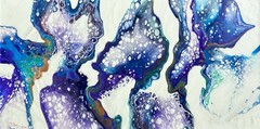 Original Acrylic Dutch Pour 6×12” Painting On Wood Board. Small space decor.