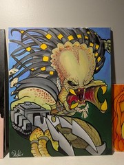 Predator Yautja Pop Art Original Acrylic Painting on Canvas