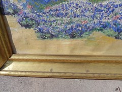 Texas art vintage painting bluebonnet landscape Pearl Robison Burns 1885-1958