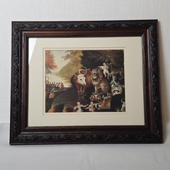 The Peaceable Kingdom By Edward Hicks Print Double Mounted And Framed